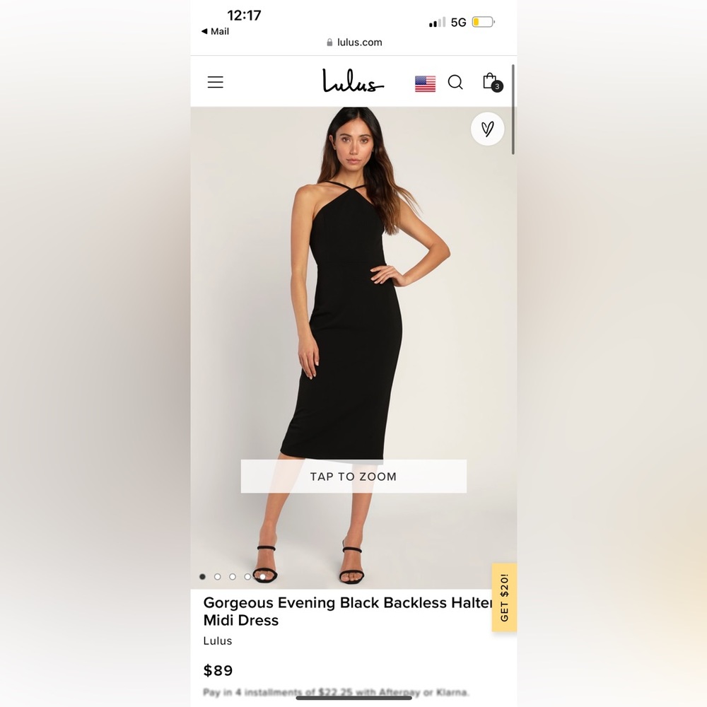 Lulus Gorgeous Evening Black Backless Halter Midi Dress